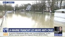 À Gournay-sur-Marne, l'eau passe par-dessus les murs anti-crue