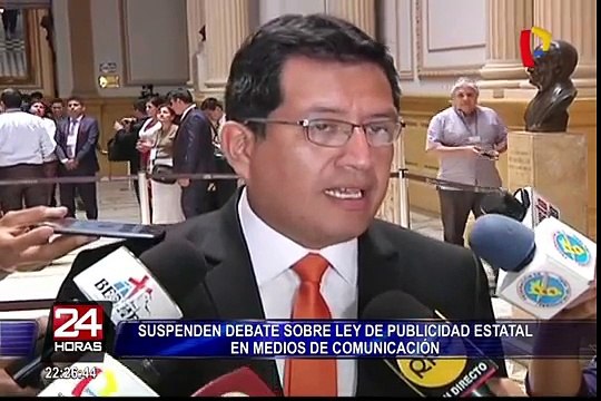 Suspenden debate sobre ley de publicidad estatal en medios de comunicación