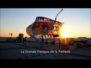 Envol d'une fresque géante réalisée avec les enfants de la Paillade