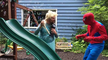 Ugliest Frozen Elsa & Spiderman vs Darth Vader & Joker Poo prank w/ Spiderbaby | Superheroes IRL