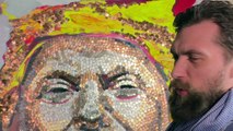 Artistas ucranianos exiliados escandalizan con retrato Trump