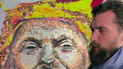 Artistas ucranianos exiliados escandalizan con retrato Trump