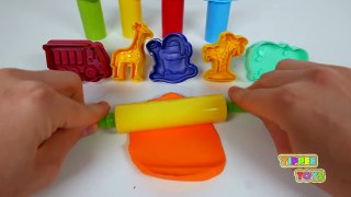 Learn Colors with Play Doh Animals! Learning Play Dough and Toys Compilation Video for Kids