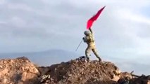 Afrin Operasyonunda Teröristlerden Temizlenen Darmık Dağı'na Türk Bayrağı Dikildi