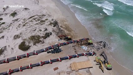 Aerial footage shows Cape Town's rush to get desalination plants online