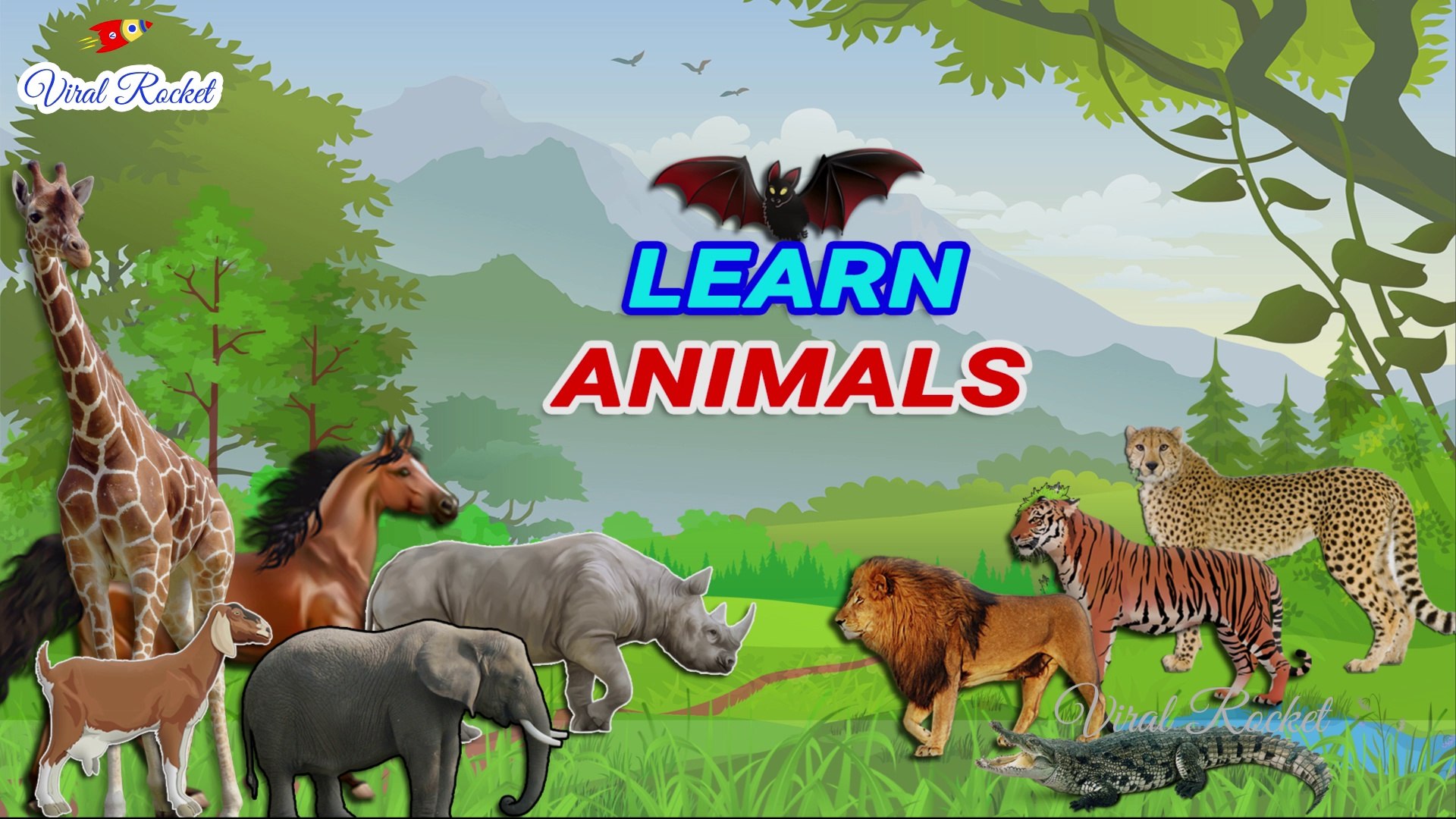 Learn Animal names for kids in English | Domestic Animals and Wild Animals  for Children || VIral Rocket - video Dailymotion