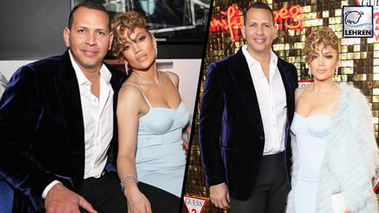 Jennifer Lopez Looks Gorgeous In Blue At GUESS Party With BF Alex Rodriguez