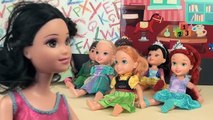 Elsa and Anna Toddlers Baby Stories ! Storks Stories Babies Disney TV Dolls Videos Toys In Action