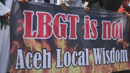 Musulmanes indonesios protestan contra la comunidad LGTB en Banda Aceh