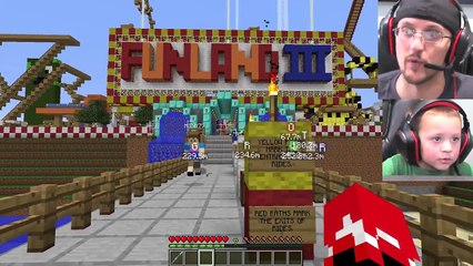 Duddy & Chase go to FUNLAND 3! Minecraft Amusement Park Map (FGTEEV Theme Park Mod Gameplay)