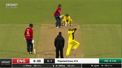 David Willey takes 34 from Nathan Lyon over - YouTube