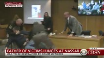En direct, à la télévision, le père de trois victimes se jette sur Larry Nassar accusé d'agressions sexuelles