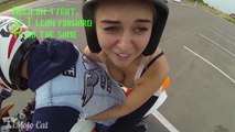 Scared girl on Motorcycle | Motorbike fails compilations & motorcycle crash