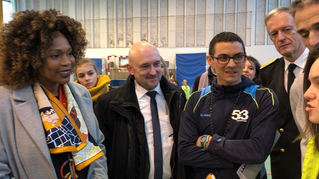 Laura Flessel à la rencontre d’élèves lavallois