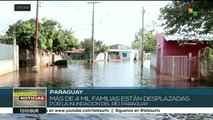 Mas de 4 mil familias desplazadas en Paraguay por crecida de río