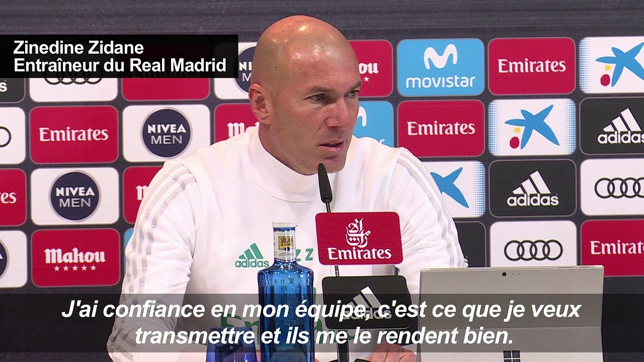 Zidane a "confiance" en son équipe avant le match contre le PSG