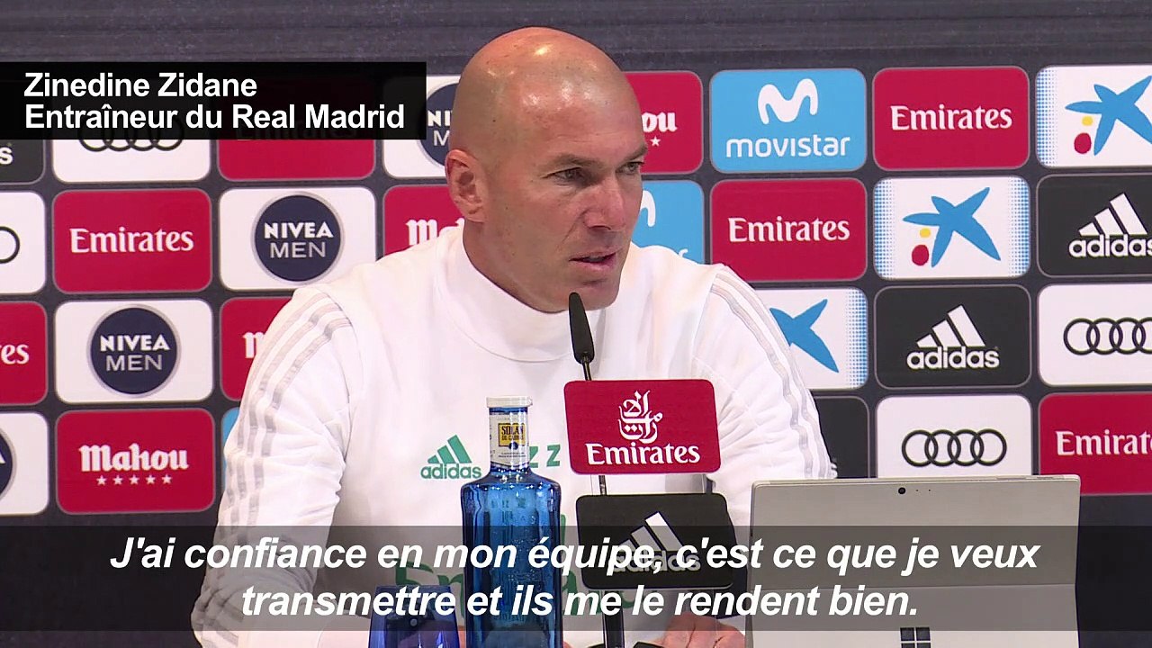 Zidane a "confiance" en son équipe avant le match contre le PSG