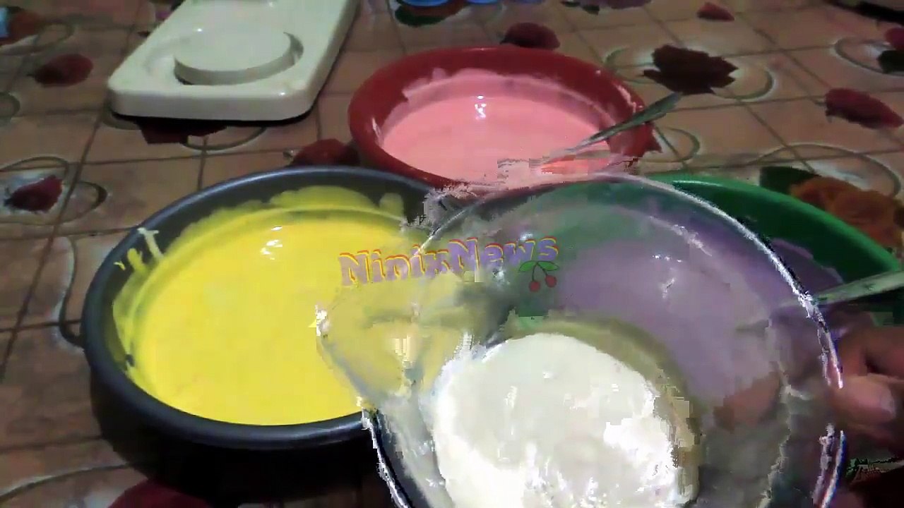 Resep Mudah Bolu Kukus Trio [ Bolu Kukus Pelangi ]