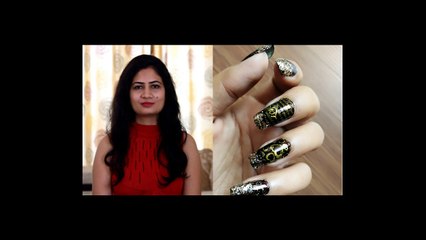 Hexagonal Glitter Nail Art tutorial