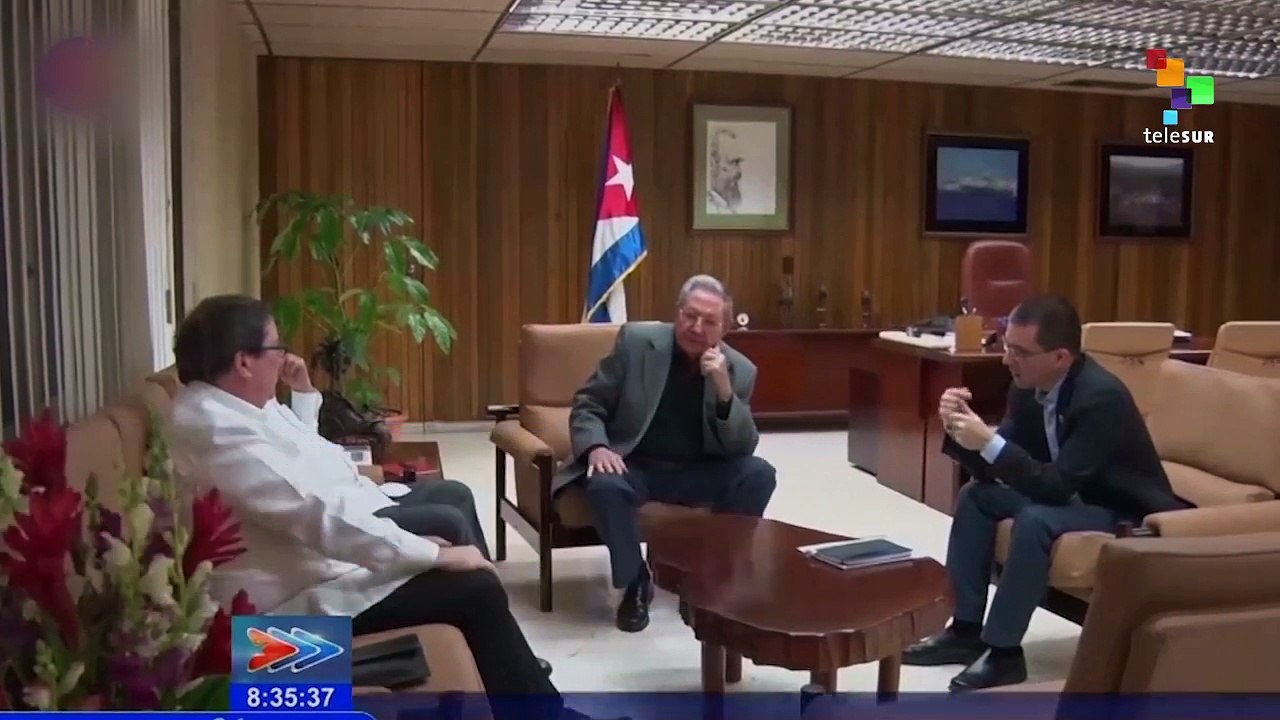 Meeting Between Cuban President With Venezuelan Foreign Minister