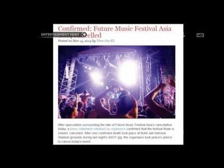 Future Music Festival Asia terpaksa dihentikan di hari ketiga