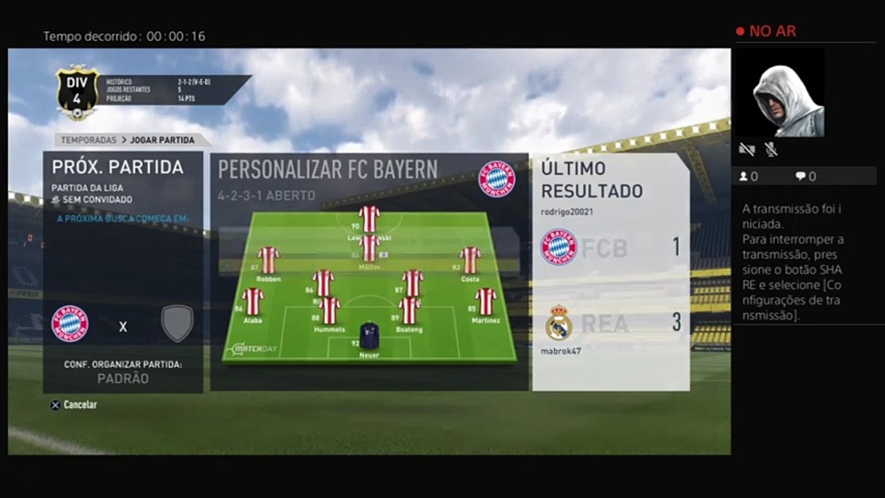 Transmissão ao vivo do PS4 de rodrigo20021