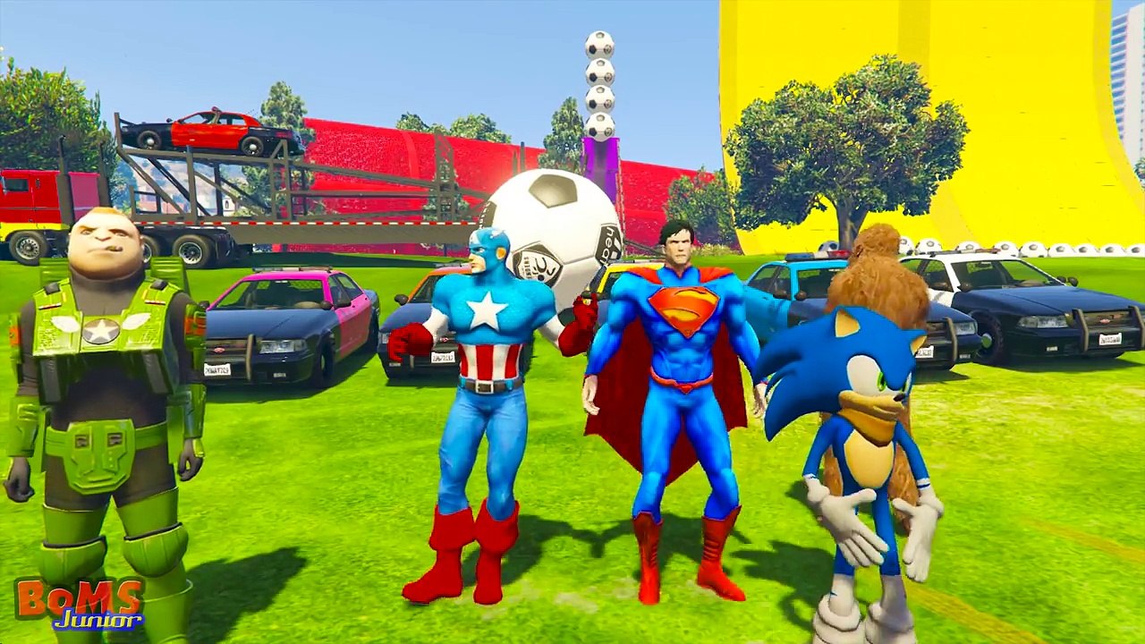 FUN COLOR POLICE CARS Transportation - Spiderman and Friends Cartoon for Kids Colors for Toddlers