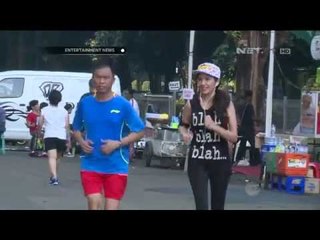 Acha Sinaga olahraga lari bersama Ayah