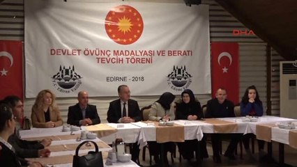Edirne'de Şehit Ailesine ve 15 Temmuz Gazisine Devlet Övünç Madalyası Verildi