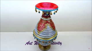 How to make Newspaper Flower vase | Best out of waste | DIY | Art with Creativity 126