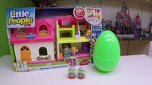 BIG LITTLE PEOPLE SURPRISE & SOUNDS HOME Tour   Huge Egg Surprise Opening Kinder Eggs Surprises Fun