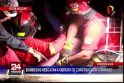 Chorrillos: bomberos rescatan a obrero de construcción atrapado
