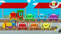 Learn Colors with Lightning Mcqueen! Disney Cars Transportation by Train Cartoon Videos for Kids