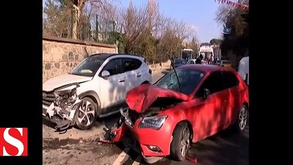 üsküdar’da kadın sürücünün karıştığı feci kaza kamerada