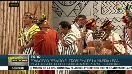 Papa Francisco sostiene un encuentro con pueblos amazónicos del Perú