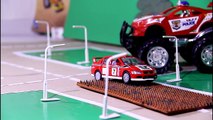 Police Chase & CRASH with Racing Cars Monster Trucks & Police Cars Video For Kids