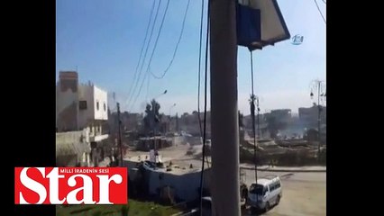 Azez�de kapalı pazar yerine roket düştü: 9 yaralı