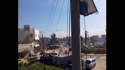 Azez'de pazar yerine roket düştü: Çok sayıda yaralı var