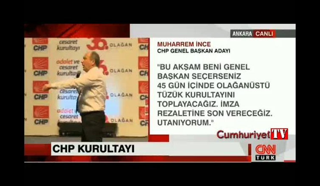 CHP Kurultayı'nda 'yuh' sesleri, Muharrem İnce araya girdi