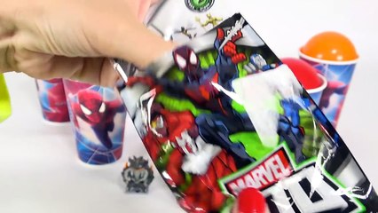 Homem Aranha Copos Surpresas Bolinhas e Ovos Frozen! Em Português