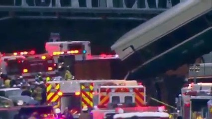 Así quedó el tren que descarriló en Washington