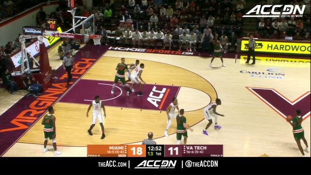 Miami's Anthony Lawrence Scores Career-High 25 Points vs. Virginia Tech