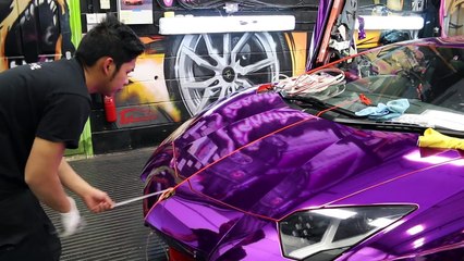 KSIs Purple Lamborghini Wrapped - (part 1)