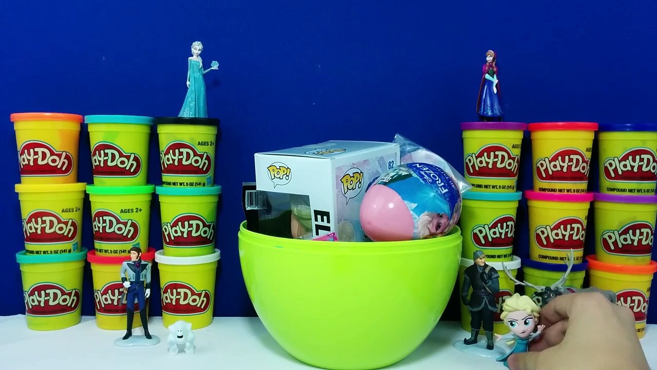 GIANT ELSA Surprise Egg Play Doh - Disney Frozen Toys Pop Mystery Mini MLP