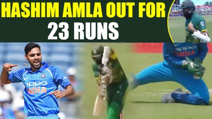 Télécharger la video: India vs South Africa 2nd ODI : Hashim Amla out for 23 runs, Bhuvi strikes for India | Oneindia News