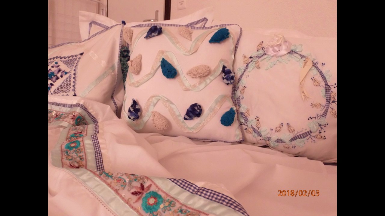 "Cuando sueño en azul" (cojin de caracoles ) parte 16