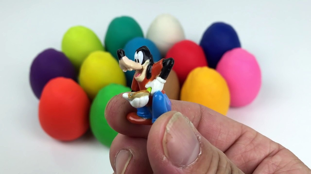 Play Doh Surprise Eggs Disney CARS 2 Goofy Disney Frozen Disney Princess Peppa Pig Mickey Mouse Olaf