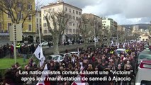 Corse: manifestation des nationalistes avant la venue de Macron