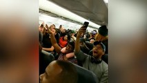 Flight full of Eagles fans break into song ahead of Super Bowl showdown