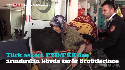 Afrin'de teröristlerin ölüme terk ettiği iki yaşlı Suriyeli kurtarıldı
